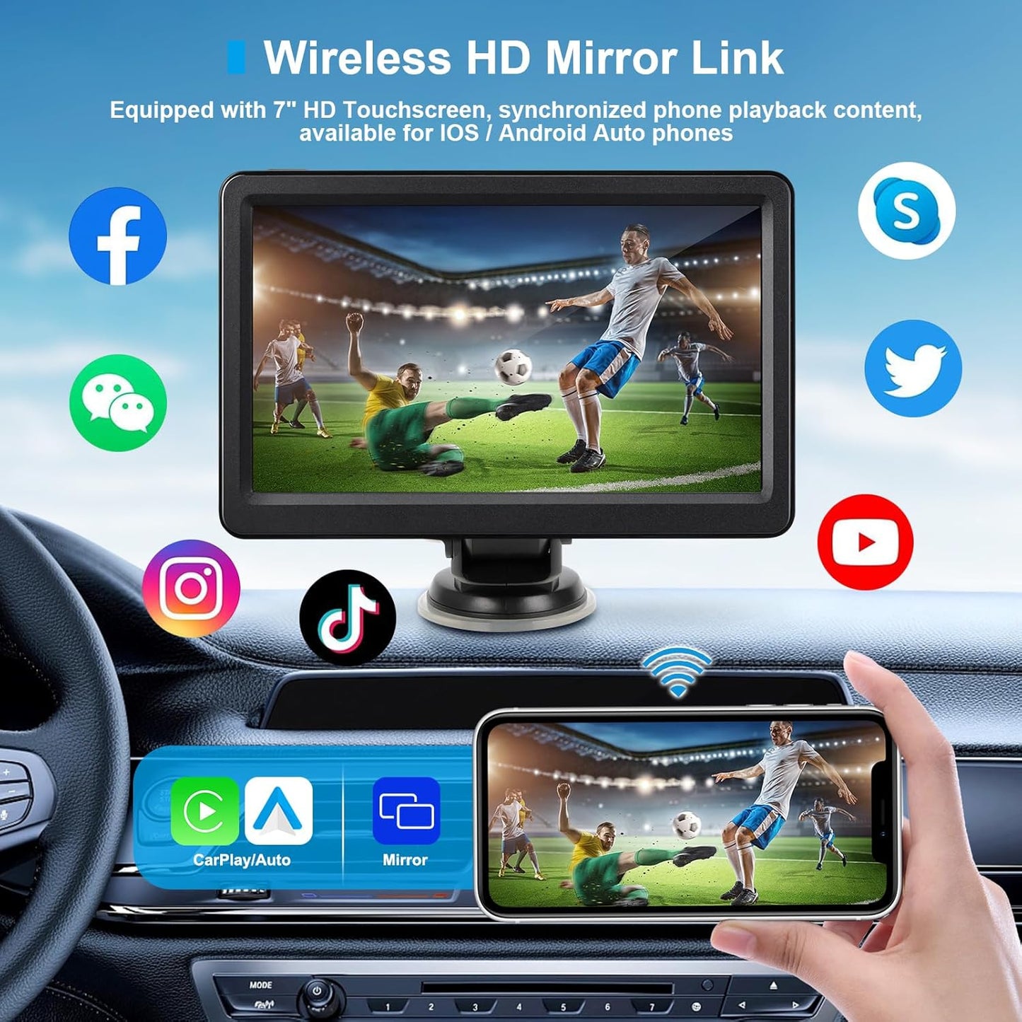 KUONOONER wireless Apple CarPlay screen for car
KUONOONER 7 inch portable car stereo with Android Auto
KUONOONER HD touchscreen car display with Bluetooth
KUONOONER CarPlay Android Auto screen with voice control
KUONOONER car stereo pantalla para carros with FM and AUX